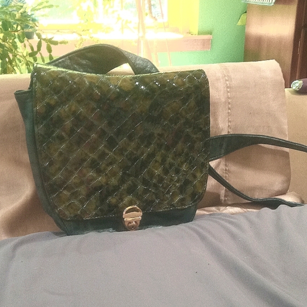 NWT leather (python?) bag
